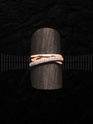 Sortija de Oro Rosa y Oro Blanco con Diamantes