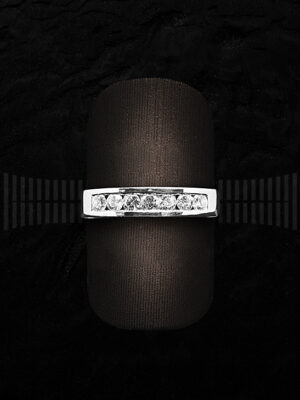 Sortija Quintillo de Oro Blanco con Diamantes - Mediano