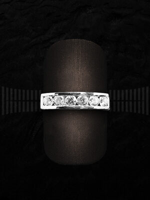 Sortija Quintillo de Oro Blanco con Diamantes - Grande