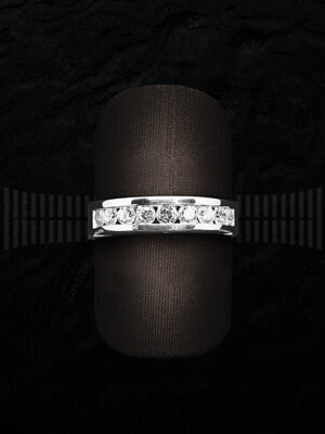 Sortija Quintillo de Oro Blanco con Diamantes - Grande