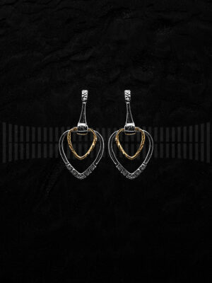Pendientes de Oro Blanco y Oro Amarillo con Circonitas