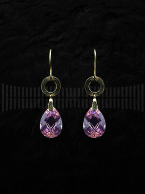 Pendientes de Oro Amarillo y Cuarzo Rosa