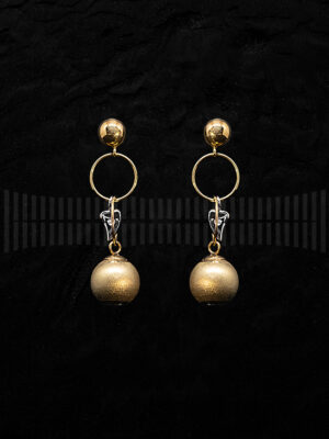 Pendientes de de Oro Amarillo y Oro Blanco con Circonita