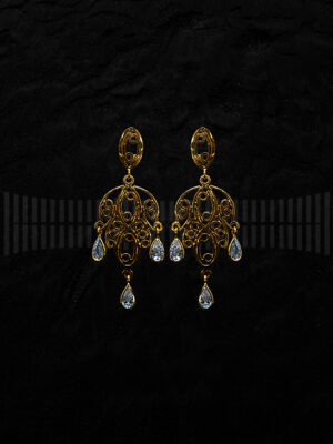 Pendientes de Oro Amarillo con Circonita