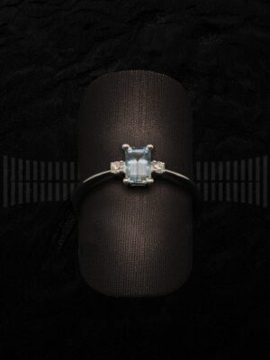 Sortija Aguamarina y Brillantes