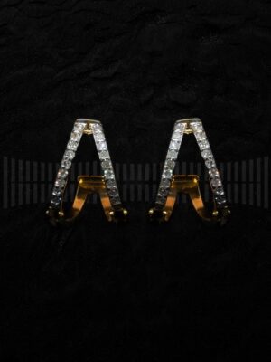 Pendientes medio aro brillantes