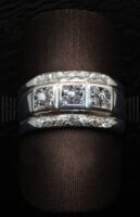 Sortija Oro Blanco y Circonitas