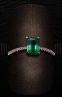 Sortija Esmeralda y Brillantes