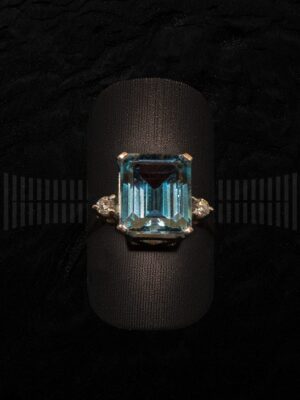 Sortija Aguamarina y Brillantes