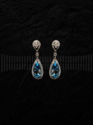 Pendientes Brillantes y Aguamarina