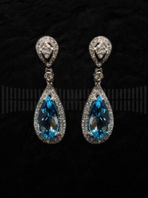 LUM BT OP-552BTA PENDIENTES BRILLANTES Y AGUAMARINA-detalle