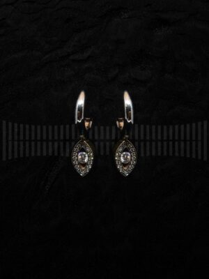 Pendientes Oro Combinado brillantes