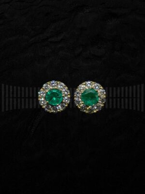 Roseta Oro amarillo esmeralda y brillantes