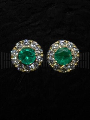 SSF 244-00650-ROSETA ORO AMARILO ESMERLDA Y BRILLANTES-detalle