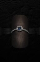 Sortija Roseta Zafiro con Brillantes en Aro