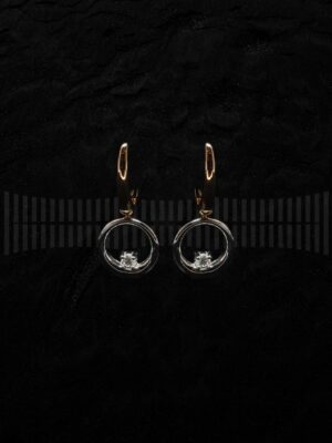 Pendientes Oro Blanco y Oro Rosa con Diamantes