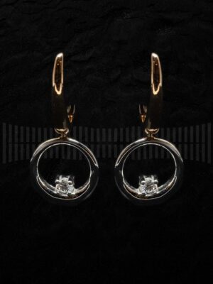 VAR BT V-2920P PENDIENTES ORO BLANCO Y ORO ROSA CON DIAMANTES-detalle