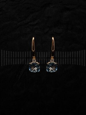 Pendientes Aguamarina y Brillantes