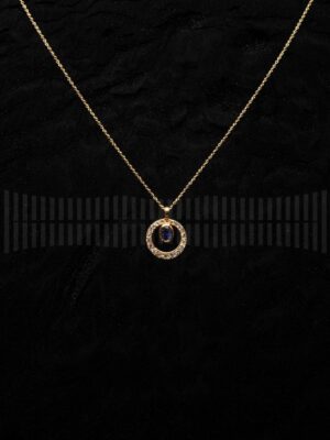 Gargantilla oro rosa y zafiros brillantes