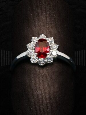 VCA SO0169R-2 SORTIJA ROSETA RUBÍ Y BRILLANTES-detalle