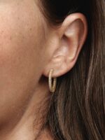 Pendientes de Aro Logo y Pavé Pandora Signature