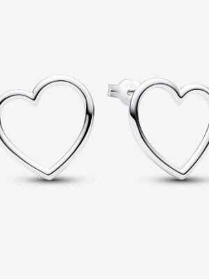 Pendientes de botón Corazón de Frente