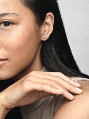 Pendientes de Botón Infinito Brillante