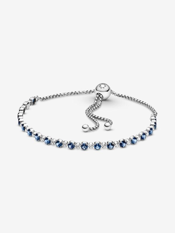 Pulsera Brillos Azules y Transparentes Cierre Deslizante