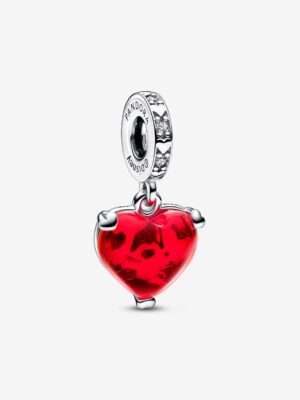 Charm Colgante Cristal de Murano Beso Mickey y Minnie Mouse de Disney