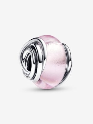 Charm de Cristal de Murano Rosa Envuelto