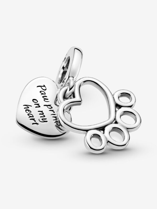 Charm Colgante Corazones y Huellas