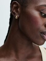 Pendientes de Aro Pavé Cruzado