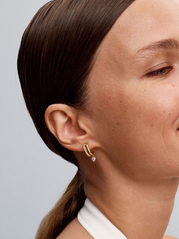 Pendientes de Aro Corazón Colgante