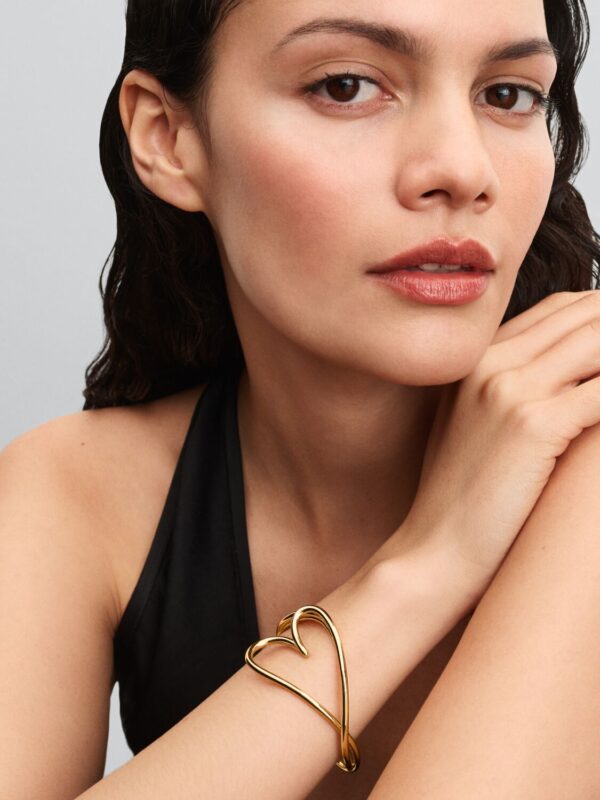 Pulsera Rígida Corazón Forma Orgánica