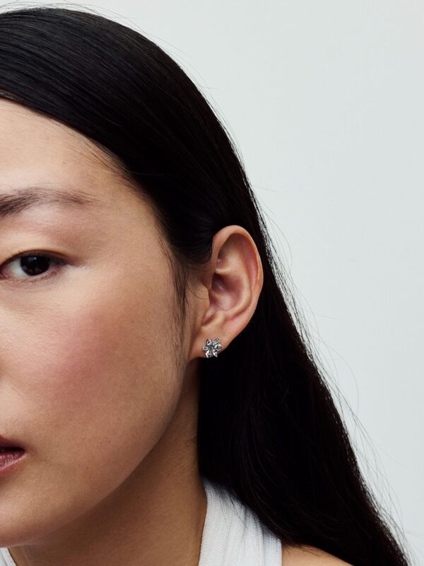 Pendientes de Botón Herbario Brillante