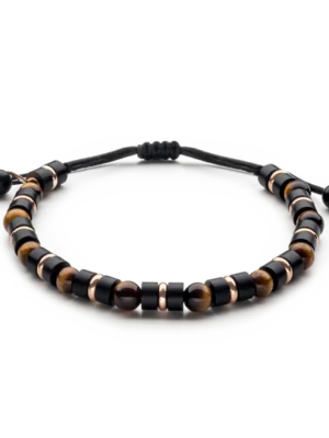 Colección Wolf Small Bracelets, Onix Y Ojo De Tigre, Cuencas Pequeñas