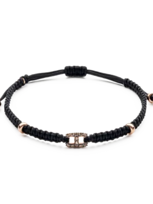 Colección Wolf Macramé Bracelets, Diamante Brown 0.72 Ct, Calaveras