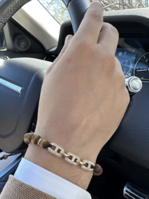 Colección Wolf Big bracelets, Ojo de tigre, cuencas grandes