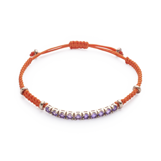 Colección Wolf Macramé Bracelets, Amatista, Macramé