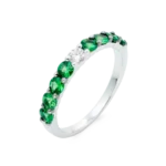 Colección Classic, Diamante 0.11 Ct, Tsavorita, Alianza