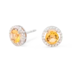 Colección Classic, Diamante 0.25 Ct, Citrino, Botón