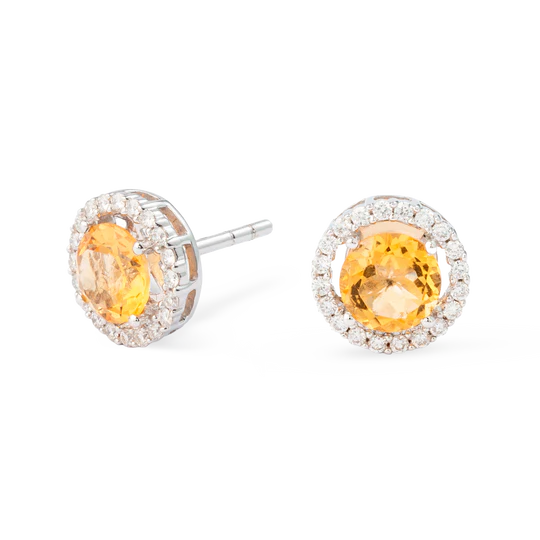 Colección Classic, Diamante 0.25 Ct, Citrino, Botón