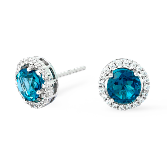 Colección Classic, Diamante 0.25 Ct, London Blue, Botón