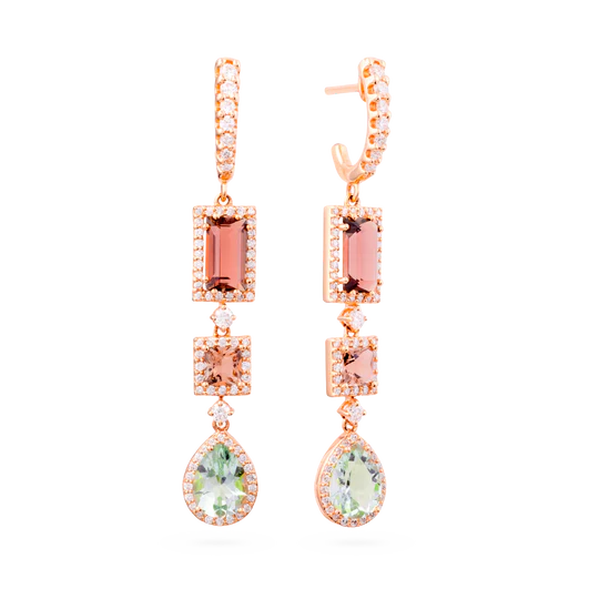 Colección Iconic, Diamante 1.04 Ct, Cuarzo Fume Y Prasiolita, Colgantes