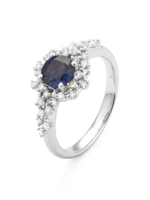 Colección Princess, Diamante 0.27 Ct, Zafiro, Botón