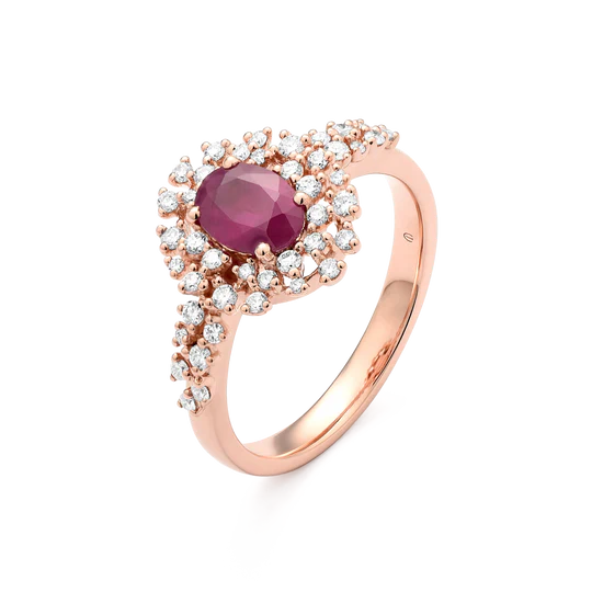 Colección Princess, Diamante 0.34 Ct, Rubi, Botón