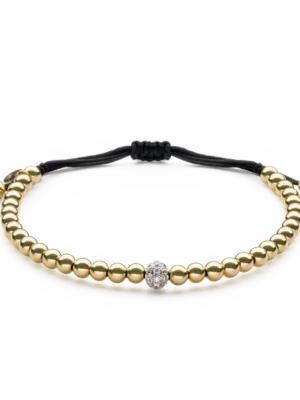 Colección Wolf Small Bracelets, Diamante 0.22 Ct, Macramé