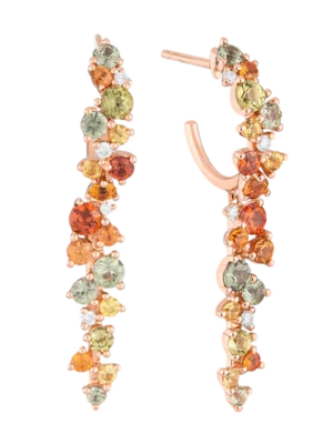 Colección Sunset, Diamante 0.11 Ct, Zafiro Y Peridoto, Colgante