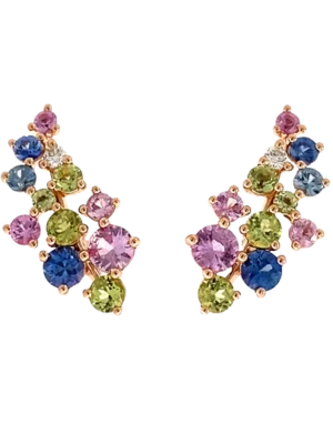 Colección Sunset, Diamante 0.07 Ct, Peridoto Y Zafiro, Diseñador