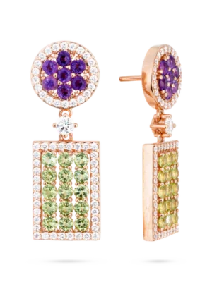 Colección Brave, Diamante 1.13 Ct, Peridoto Y Amatista, Colgantes